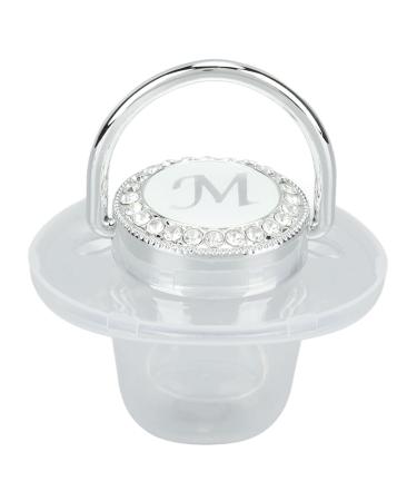 Baby Pacifier Curved Design BPA Free Practical Silicone Pacifier for Babies 6-18 Months (Letter M)