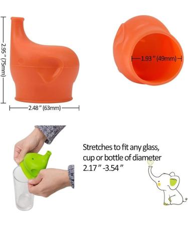 Scoolr Baby Sippy Cup Lids 3pcs: Elephant Spill Proof Silicone Sippy Lids for Kids - Blue, Green, Yellow - Buy Online on SooperMarket.com