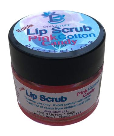 Diva Stuff Ultra Hydrating Lip Scrub for Soft Lips, Gentle Exfoliation, Moisturizer & Conditioner, Pink Cotton Candy   oz (Made in the USA)
