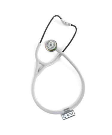 Acoustic Stethoscope For doctors Nurses Royal Rainbow Finish Professional Monitoring Stethoscope with Flexible Tube Soft Sealing Ear Knobs Stainless Steel Grey