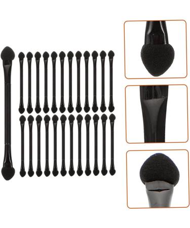 CANIGHT 25 Pcs Double Ended Eye Shadow Stick Lip Balm Brush Tool Eyeshadow Applicator Black Plastic - Buy Online on SooperMarket.com