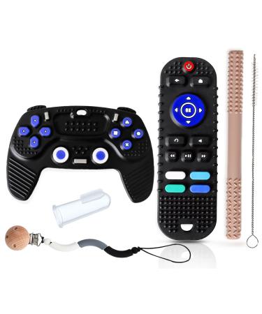 Montessori Remote Control & Game Controller Teething Toys for Babies 6-12 Months  Silicone Sensory Chew Toys Soft-Textured for Toddlers  Toys Remote Relief Baby Teething Gum Discomfort 6 PCS