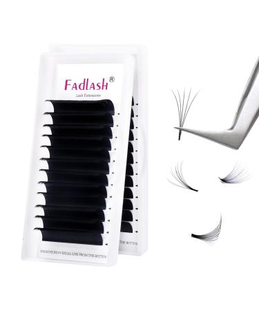 Fadlash Easy Fan Lashes D Curl 0.03 16mm Single Lashes Russian Lashes Natural Look Self Fanning Eye Lashes Automatic Blooming Russian Eyelashes Extensions(0.03-D-16) 16 mm 0.03-D