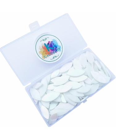 KALUCION 120 Pcs Iridescent White Petal Mosaic Tiles - Stained Glass Flower Petals Kit for Mosaics and Crafts - Buy Online on SooperMarket.com
