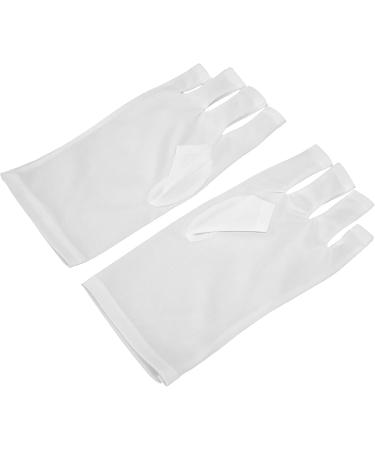 TITA-DONG Professional Manicure Gloves Stretchy Fingerless Fiber Cotton Nail Lamp Gloves for Home Salon Non Slip UV Protection Driving Gloves Summer Outdoor Gloves for Women and Girls(White) - Buy Online on SooperMarket.com