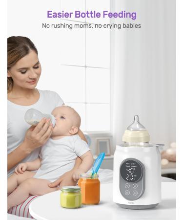 Nuliie 6-in-1 Baby Bottle Warmer with Smart Temperature Control - BPA-Free Food Warmer & Defroster for Breastmilk/Formula - White - Buy Online on SooperMarket.com