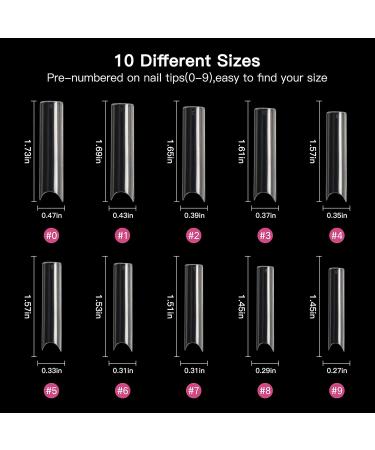 Ranrose 100PCS Extra Long 2XL C Curve Nail Tips - Clear Half Cover False Nails with Box - Buy Online on SooperMarket.com