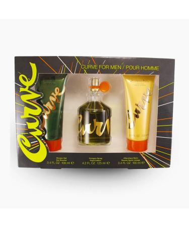 Liz Claiborne Curve 3 Pc. Gift Set (Cologne Spray + After Shave Balm + Shower Gel) for Men 4.2 Fl Ounce