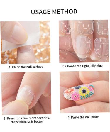 Adhesive Nail Tabs Double Sided Manicure Stickers Waterproof Clear Jelly Gel Tape 10 Sheets 120PCS Adhesive Nail tabs - Buy Online on SooperMarket.com