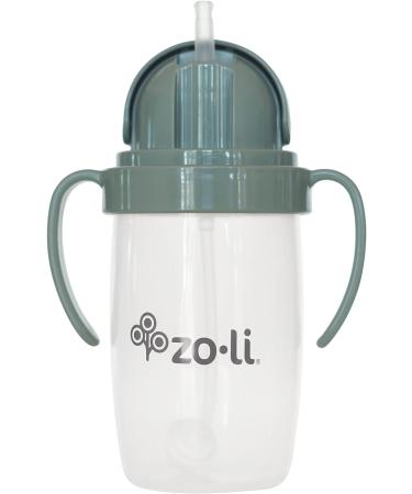 ZoLi BOT 2.0 Weighted Straw Sippy Cup - Spruce Green | Toddler Training & Transition Straw Cup with Handles - Buy Online on SooperMarket.com