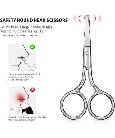 Professional Beard and Moustache Trimming Scissors - Stainless Steel, Round-Headed 06 - Buy Online on SooperMarket.com