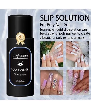 Lofuanna Slip Solution 240ML for Poly Nail Gel - Nail Extension Slip and Brush Conditioner - Nail Builder Gel Liquid for Beginners | SET 1 - Buy Online on SooperMarket.com