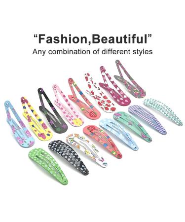Elegant 2 Inch Metal Snap Barrettes for Girls - Cute Candy Color Hair Clips for Kids, Teens, and Women - Aesthetic Hair Accessories for Fine/Thick Hair - Buy Online on SooperMarket.com