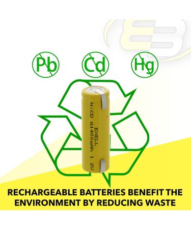 Buy 10x Exell A Size 1.2V 1400mAh NiCD Rechargeable Batteries - Ideal for Meters Radios & Hybrid Vehicles | Fast International Shipping - Buy Online on SooperMarket.com