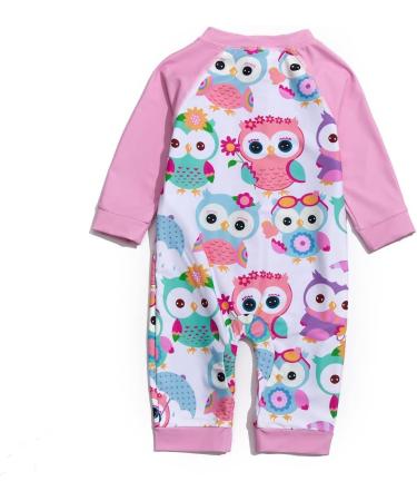 Bonverano Baby Girls Swimsuit - Owl Print One Piece with UPF 50+ Sun Protection | 9-12 Months - Buy Online on SooperMarket.com