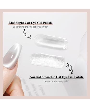 MIZHSE Moonlight Cat Eye Gel Polish 10ml - Magnetic Shimmer Crystal Gel Silver Blue Aurora Manicure Set for DIY Nail Art - Best for Home Salon - Buy Online on SooperMarket.com