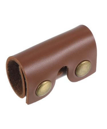 PATIKIL Leather Razor Head Protective Case Double Edge Razor Head Protection Sheath Shaving Tip Cover for Travel Brown