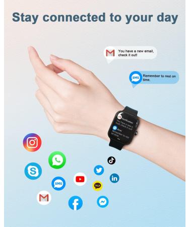 24/7 Heart Rate Blood Oxygen Sleep Tracker Smart Watch Fitness Tracker | Waterproof Touchscreen Smartwatch for Men Women - Black - Buy Online on SooperMarket.com