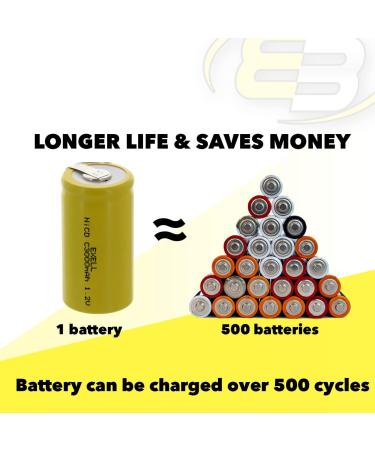 Exell C Size 1.2V 3000mAh NiCD Rechargeable Battery - Ideal for Data Testing Devices Electric Tools & Toys | International Shipping Available - Buy Online on SooperMarket.com
