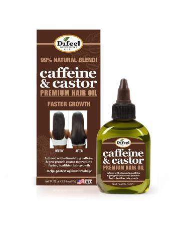Difeel Caffeine & Castor Premium Hair Oil for Faster Hair Growth 2.5 oz.