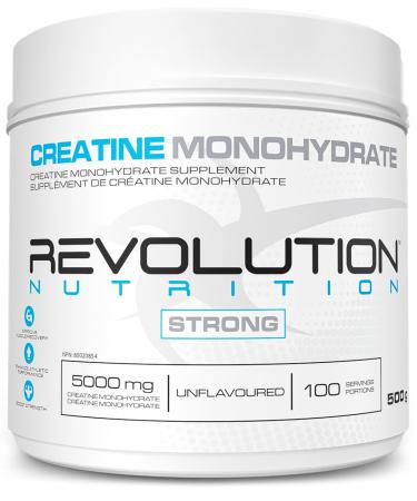 Revolution Nutrition Creatine Monohydrate 500g Pure unflavoured Increases Muscle Performance Boosts Energy and Supports Recovery 100 Servings 100 Servings (Pack of 1)