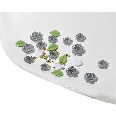 3D Flower Nail Steel Beads Leaf Nails Art Nails Art Decorations Nails Art Supplies for Acrylic Nails 3D Flower Nail Leaf Nails Art Steel Beads Nails Art Decorations Multi-Color