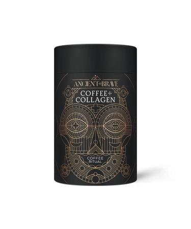 Ancient + Brave - Coffee + Collagen Powder 250g - Organic Brazilian Ground Coffee with Grass-Fed Hydrolysed Bovine Collagen - Premium Blend of Organic Cacao Ashwagandha & Baobab - High Protein Keto