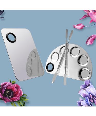 Sanwood Stainless Steel Makeup Palette - Professional Nail Art & Cosmetic Mixing Plate for Foundation & Blending | Small Square Design - Buy Online on SooperMarket.com