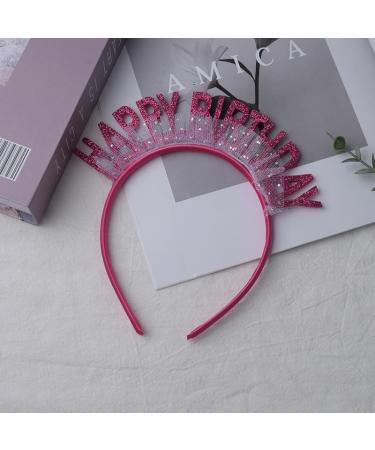 Guqqeuc Happy Birthday Tiara Birthday Crown Birthday Accessories for Women Girls Birthday Party Favours Birthday Headband Hairband Red - Buy Online on SooperMarket.com