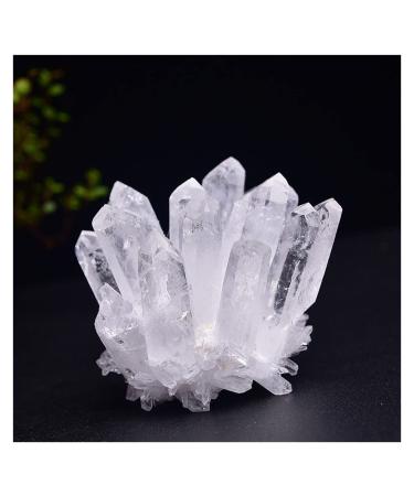 Crystals Natural White Crystal Cluster Quartz Crystal Health Reiki Stone Raw Point Specimen Home Decor Raw Crystals 1pc Stone Collection (Size : 150-250)