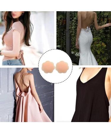 Buy FZBNSRKO 4 Pairs Plum Blossom Silicone Nipple Covers - Reusable Adhesive Breast Pads for Women & Girls - Buy Online on SooperMarket.com