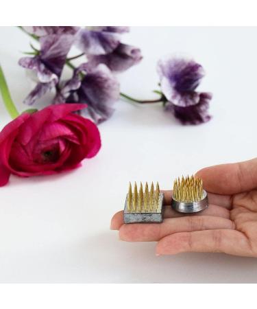 Wazakura Mini Ikebana Kenzan Japanese Flower Holder Set - Made in Japan | Round Square Brass Floral Arranging Pin Frog - 1(24mm) - Buy Online on SooperMarket.com