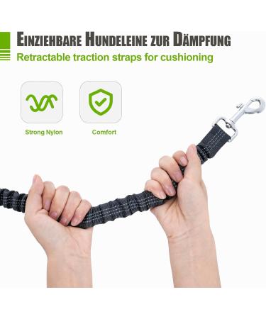 Snocyo Jogging Leash for Medium & Large Dogs | Elastic Reflective Dog Leash with Double Handle & Waist Belt | Perfect for Running & Exercise - Buy Online on SooperMarket.com