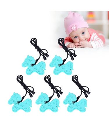 Sensory Chew Necklace for Home Use - Turquoise Green | Necklace Chewy Teether to Prevent Finger Sucking and Relieve Swelling with Beaded Edges - Buy Online on SooperMarket.com