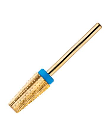 BNG 5 in 1 Carbide Nail Drill Bit Fast Remove Acrylic & Hard Gel Professional 3/32" Electric Nail Drill Tungsten Steel Bits Manicure Pedicure Professional Salon Tool(Medium Gold) DSA5-Medium&Gold