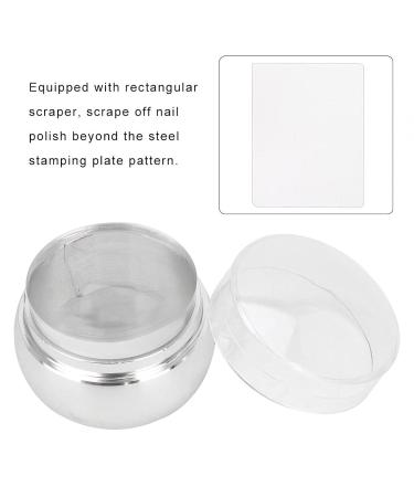 Silicon Nail Art Stamper with Lid - Perfect for Beginners & Professionals - Silver Schaber Stamper for Nail Studios & Nail Art Schools - Buy Online on SooperMarket.com