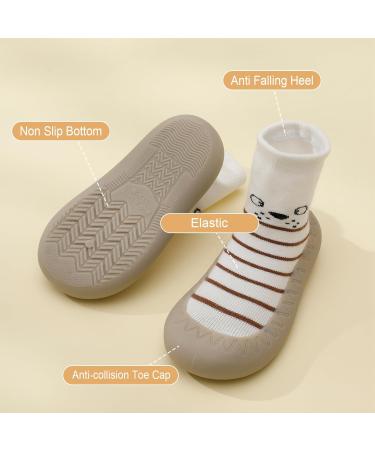 Zuimei 2 Pairs Toddler Sock Shoes | Baby Boys Girls First Walking Shoes | Anti-Slip Rubber Sole | Infant Slippers (6-12 months) - Buy Online on SooperMarket.com