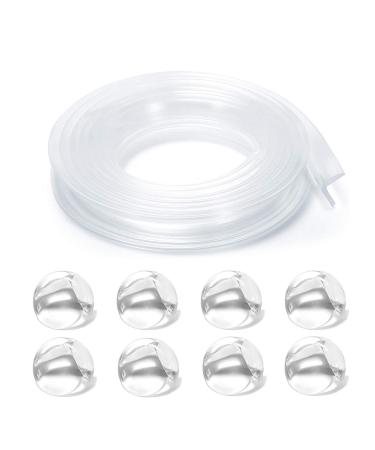 Edge Corner Protector,Baby Proofing Guards,Clear Soft Silicone Bumper Strip 20ft(6m) with Upgraded Pre-Taped Strong Adhesive,Round Child Safety Edge Protector(8pack) for Cabinets,Tables,Furniture 20 FT & 8 CORNERS