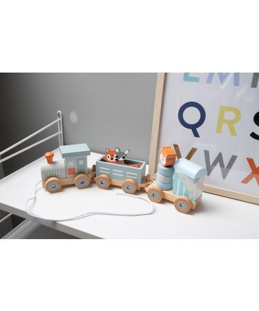 Kindsgut Holz-Reisenbahn - Sustainable Wooden Train Set with Zoo Animals | High-Quality Eco-Friendly Toy in Dark Gray - Buy Online on SooperMarket.com