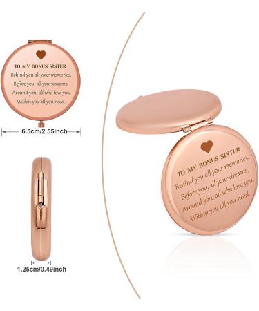 Bonus Sister Inspirational Compact Mirror - Graduation & Birthday Gift for Stepsister, Sister-in-Law - Encouragement and Friendship Token - Buy Online on SooperMarket.com