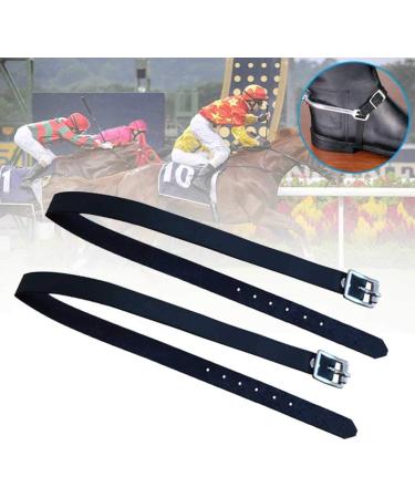 DASNTERED Spur Strap 2 Pcs PU Leather Horse Riding Straps with Adjustable Buckle Riding Sports Accessories black - Buy Online on SooperMarket.com