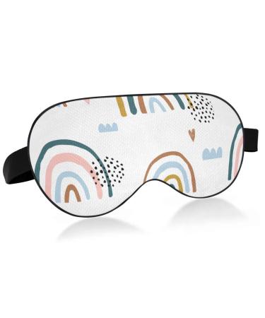 Haskirky Light Blocking Eye Mask Breathable and Adjustable Adult Men and Women Travel on Business Trips Yoga Meditation Light Smooth Comfortable Eye Mask Office Deep Sleep Goodies Cartoon Rainbow