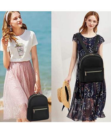 Water-Resistant Mini Backpack for Women and Girls - Small Purse Shoulder Bag for School, Travel - Black - Buy Online on SooperMarket.com