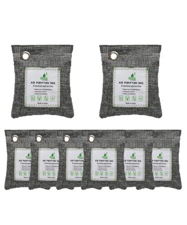 Bamboo Charcoal Air Purification Bags Activated Carbon Bags Odor Absorber Activated Charcoal Odor Absorber for Home Car Closet Pets Basement Odor Eliminator (8 * 100g)