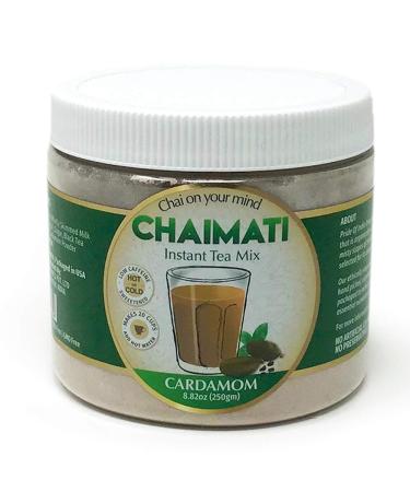 ChaiMati - Cardamom Chai Latte - Powdered Instant Tea Premix 8.82oz (250gm) Jar - Makes 20-25 Cups - Very Low Caffeine Ready in seconds - gets 'Chai on your Mind" Cardamom Chai Latte 250 g (Pack of 1)