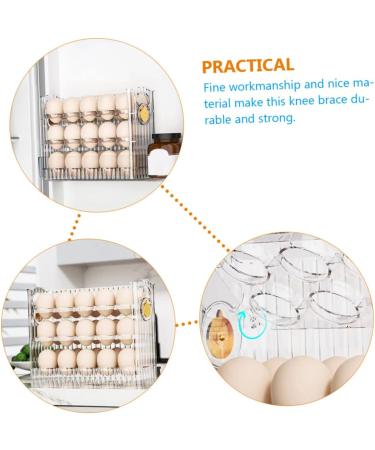 KOMBIUDA Refrigerator Egg Rack Egg Storage Box Plastic Serving Tray Vanity Organizers and Storage Egg Container for Refrigerator Transparent 26X20X10CM - Buy Online on SooperMarket.com