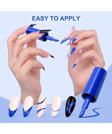 Saviland French Gel Nail Polish - 10ML Blue U V LED Soak Off Quick French Manicure DIY Gel Polish - 0.34 Fl Oz - Buy Online on SooperMarket.com