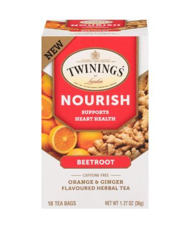 Twinings Nourish Herbal Tea Beetroot Orange & Ginger Caffeine Free 18 Tea Bags 1.27 oz (36 g)