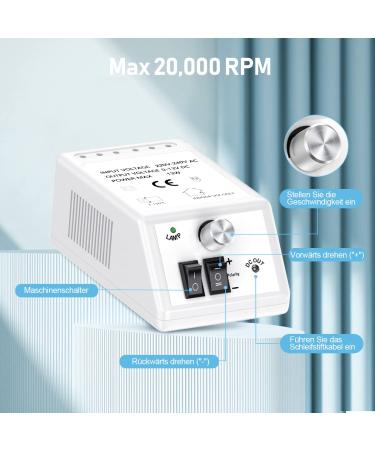 Buy Weiyi Electric Nail Miller Set - Professional Nail Care Device | Low Vibration 20 000 RPM 6 Drills & 106 Grinding Sleeves - International Shipping Available - Buy Online on SooperMarket.com