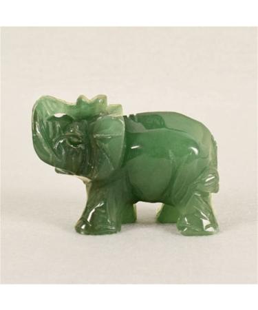 Handmade Carved Tangling Jade Elephant Gemstone Natural Crystal Figurine Good Luck Ornaments FZUGEDRLI (Color : Dongling Jade)